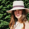 Off-white panama hat with grosgrain ribbon