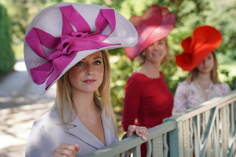 Grand chapeau Gris et rose - Disalie - Maison Fabienne Delvigne