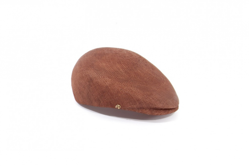 Casquette en paille caramel
