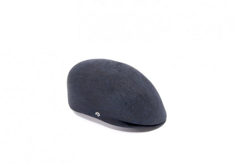 Midnight blue straw cap