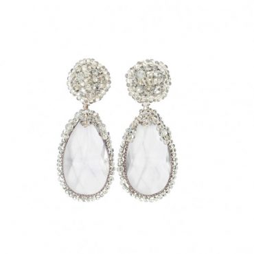 Boucles d’oreilles grises en perles de cristal