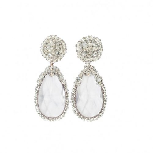 Boucles d’oreilles grises en perles de cristal