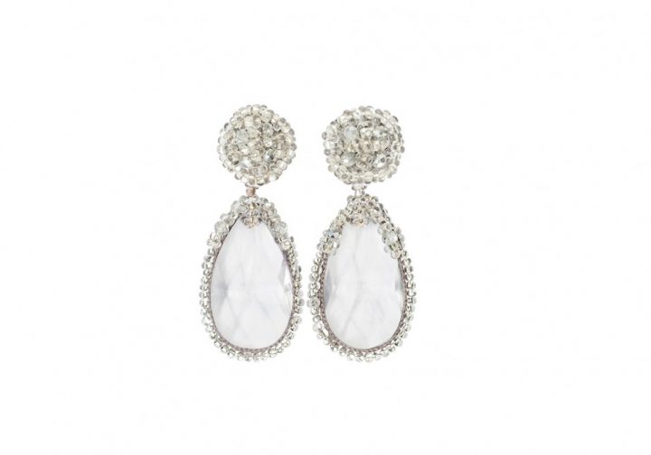 Boucles d’oreilles grises en perles de cristal