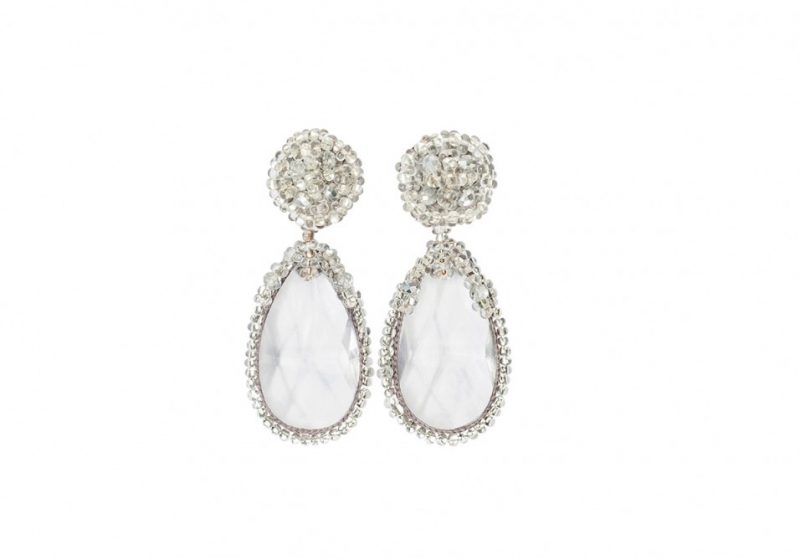 Boucles d’oreilles grises en perles de cristal