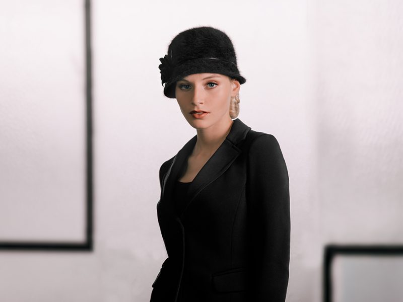 Fabienne Delvigne- Bell hat-Tatiana-angora-black