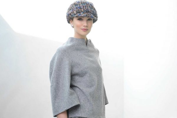 Fabienne Delvigne Cap Chan Tweet Fabric Brown Grey White
