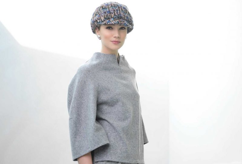 Fabienne Delvigne Cap Chan Tweet Fabric Brown Grey White