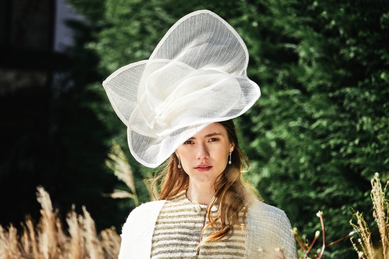 Fabienne Delvigne Hat White Swan White Couture - natural fibre hat