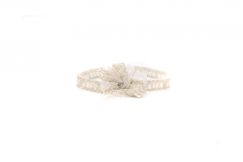 Bandeau Blanc Mariage Brodé Paillette - Maison Fabienne Delvigne - Maria