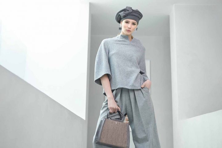Fabienne Delvigne Beret Pippa Grey Flanel LR