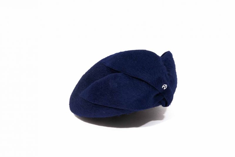 Fabienne-Delvigne-Beret-Tino-Velvet-Felt-Blue