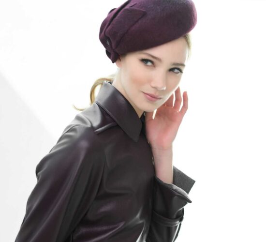 Fabienne Delvigne Bibi Hat Tino Velvet Felt Purple LR