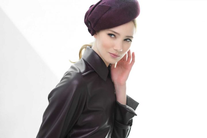 Fabienne Delvigne Beret Tino Velvet Felt Purple 2P