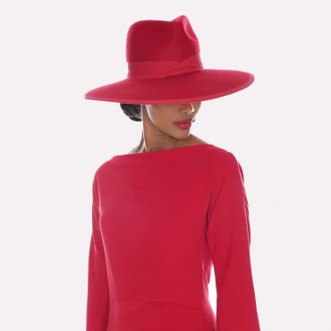 Chapeau Fedora Felicia Rouge Fabienne Delvigne