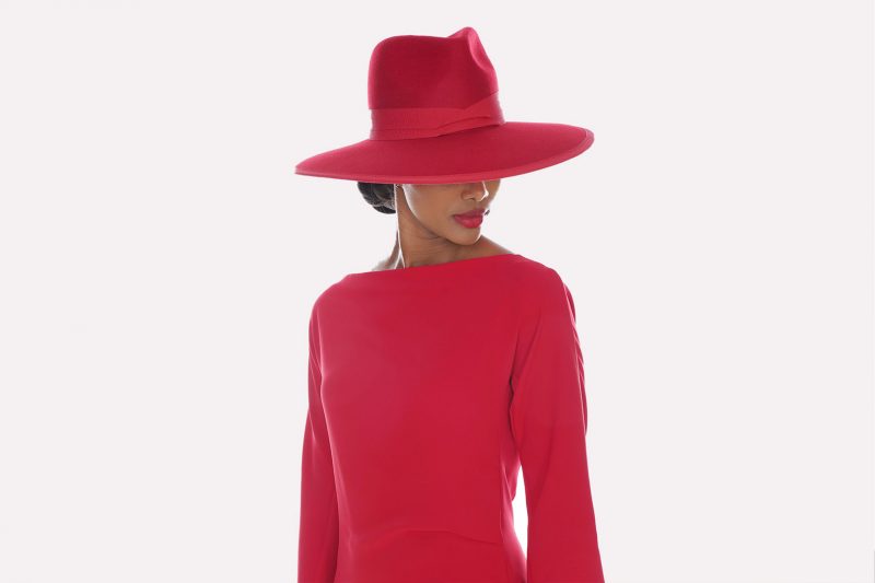 Chapeau Fedora Felicia Rouge Fabienne Delvigne