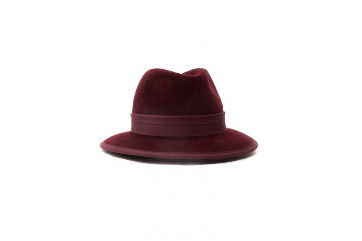 Fabienne Delvigne Fedora hat in velvet felt-Felucci- -Bordeaux-PS