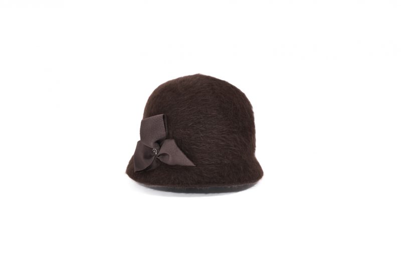 Sophia angora brown cloche hat.