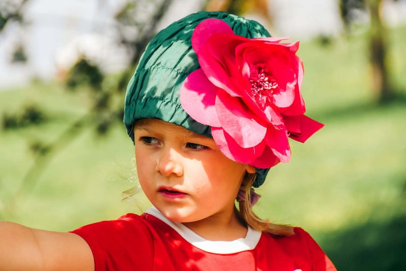 Fabienne Delvigne - Hat Candy - Green pink flower - FR