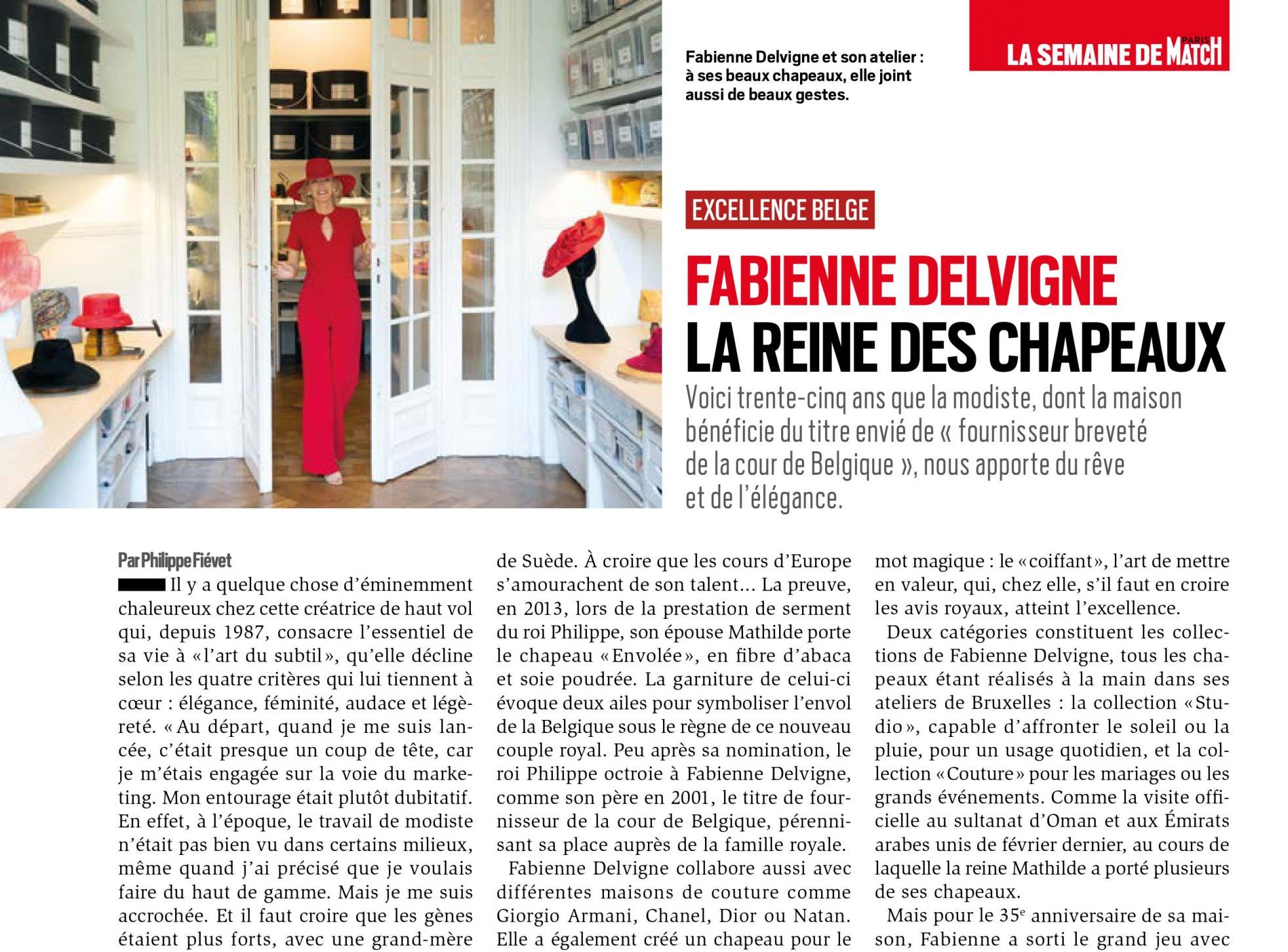 Fabienne Delvigne- Article Paris Match- EN