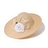 Élégance raffinée -Maison Fabienne Delvigne - Chapeau cloche relevé - Bellissima - Beige en parabuntal