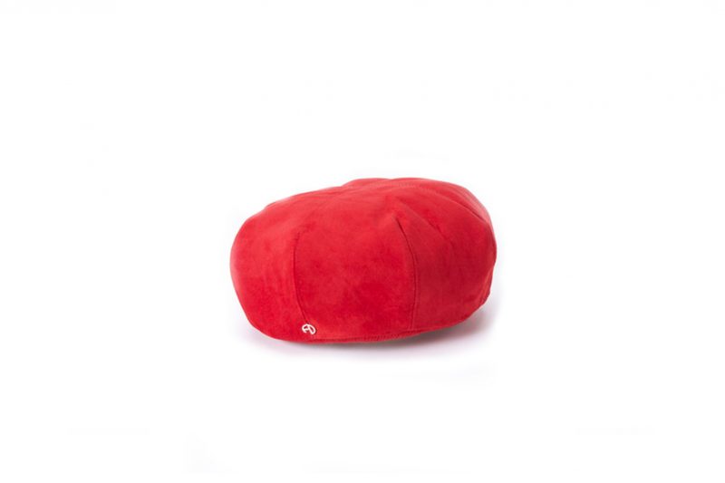 Beret en daim rouge Poppy