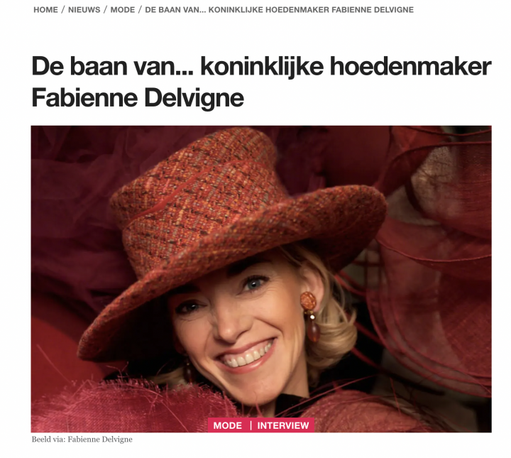 Fashion United heeft een prachtige interview gedaan met hoedenmaakster Fabienne Delvigne.