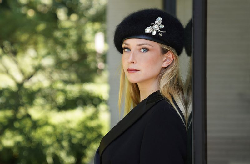 Angora zwart baret