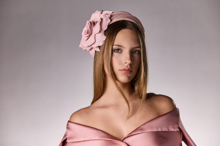 Serre-tête- Althéa rose- Mariage coloré - Maison Fabienne Delvigne