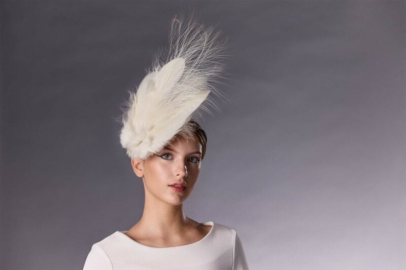 Bruiloft Fascinator - Witte Astraea - Maison Fabienne Delvigne