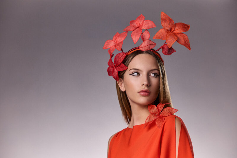 Spectacular headdress -Fleur de lune - orange - Maison Fabienne Delvigne