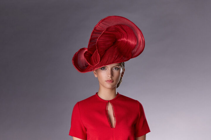 Event hat - Color Field - Hestia - red - Maison Fabienne Delvigne