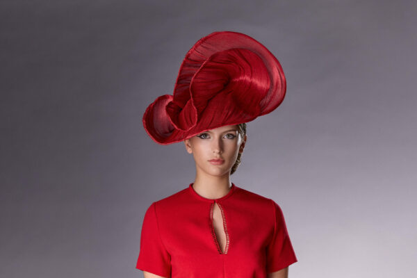 Chapeau événement - Color Field - Hestia - Rouge - Maison Fabienne Delvigne