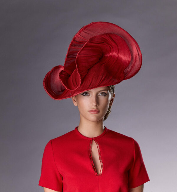 Event hat - Color Field - Hestia - red - Maison Fabienne Delvigne
