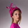 Serre-tête à plumes -Roselin - Fushia - Mariage coloré - Maison Fabienne Delvigne