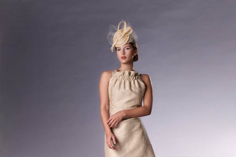 Natural fiber fascinator - So pretty beige - Maison Fabienne Delvigne