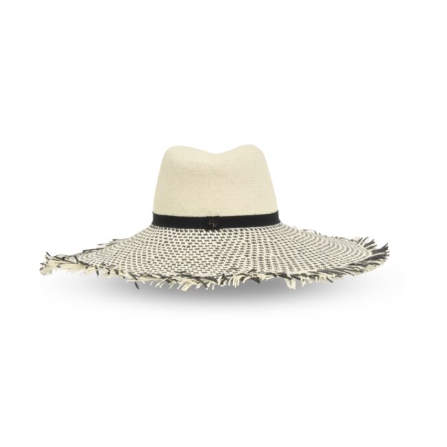 Summer hat - Venice - black and white - Maison Fabienne Delvigne