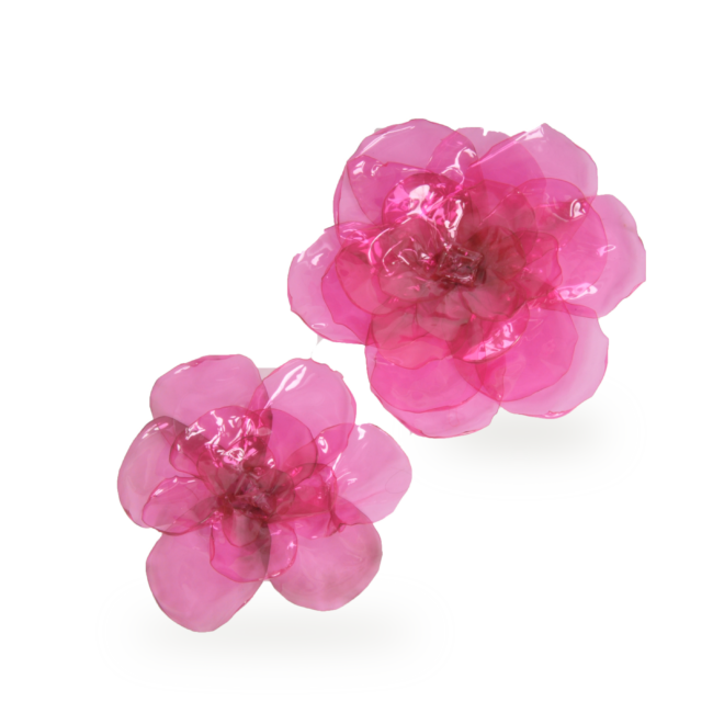 Bloomies - Broches fleurs en Plexi rose aimantée - Maison Fabienne Delvigne