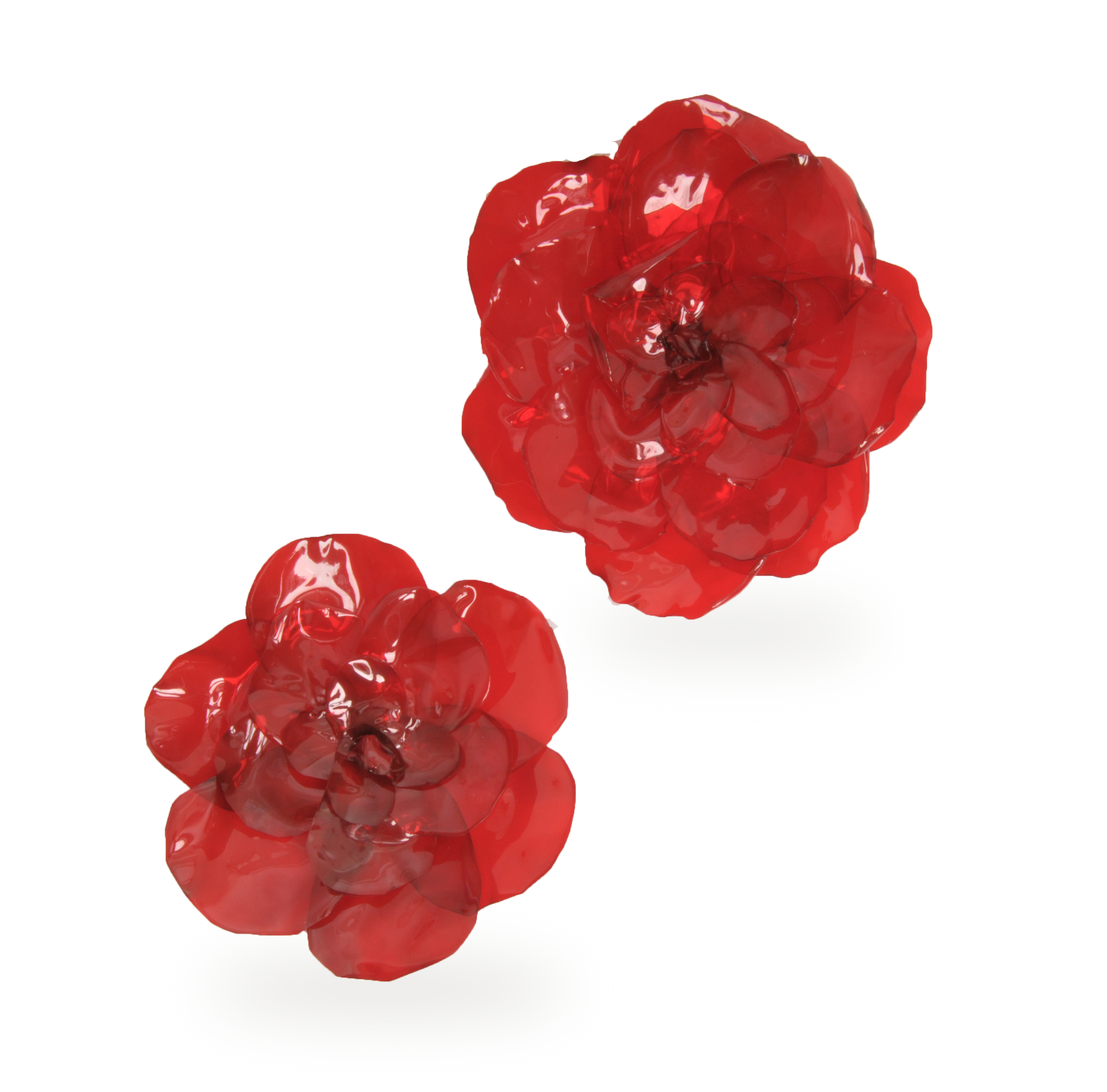 Bloomies - Broches fleurs en Plexi- rouge aimantée - Maison Fabienne Delvigne