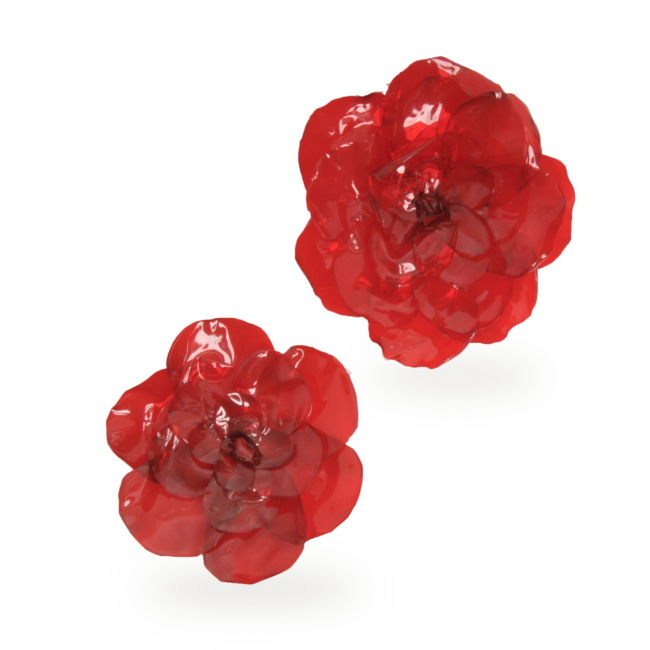 Broche Bloomies en Plexi rouge aimantée - Maison Fabienne Delvigne
