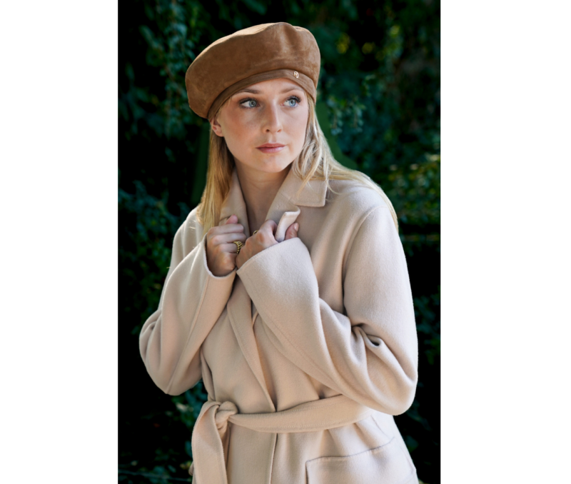 Beret daim Poppy marron Maison Fabienne Delvigne