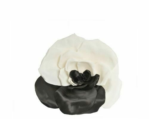 Grande Camélia Fleur Noir et Blanc Maison Fabienne Delvigne