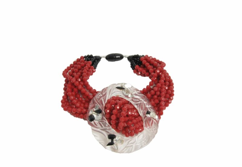 collier en perles rouge - Maison Fabienne Delvigne
