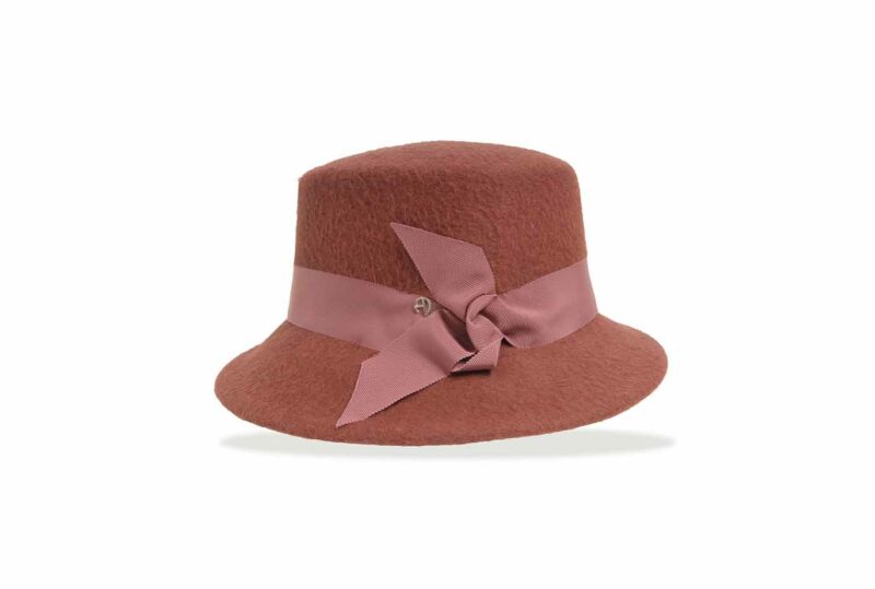 chapeau cloche anahit - feutre velour - coq de rose