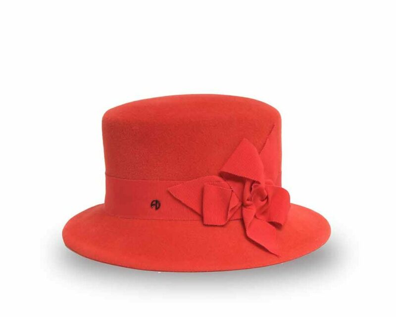 chapeau cloche anahit - corail - feutre velour