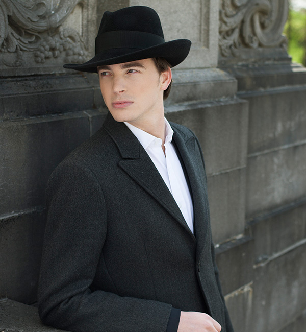 Chapeau Fedora Yoeri, chapeau d'hiver en feutre  velours